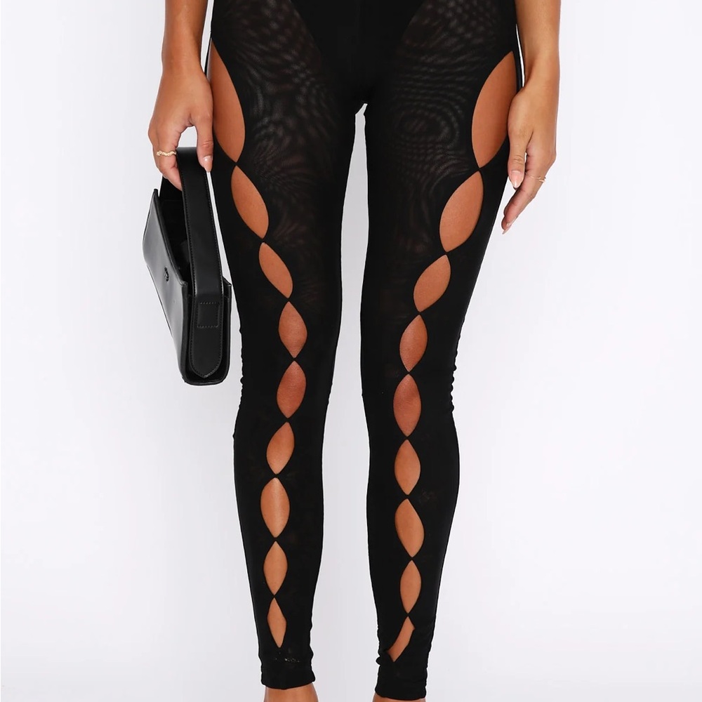 White Fox Boutique Black High-Waisted Cutout Leggings